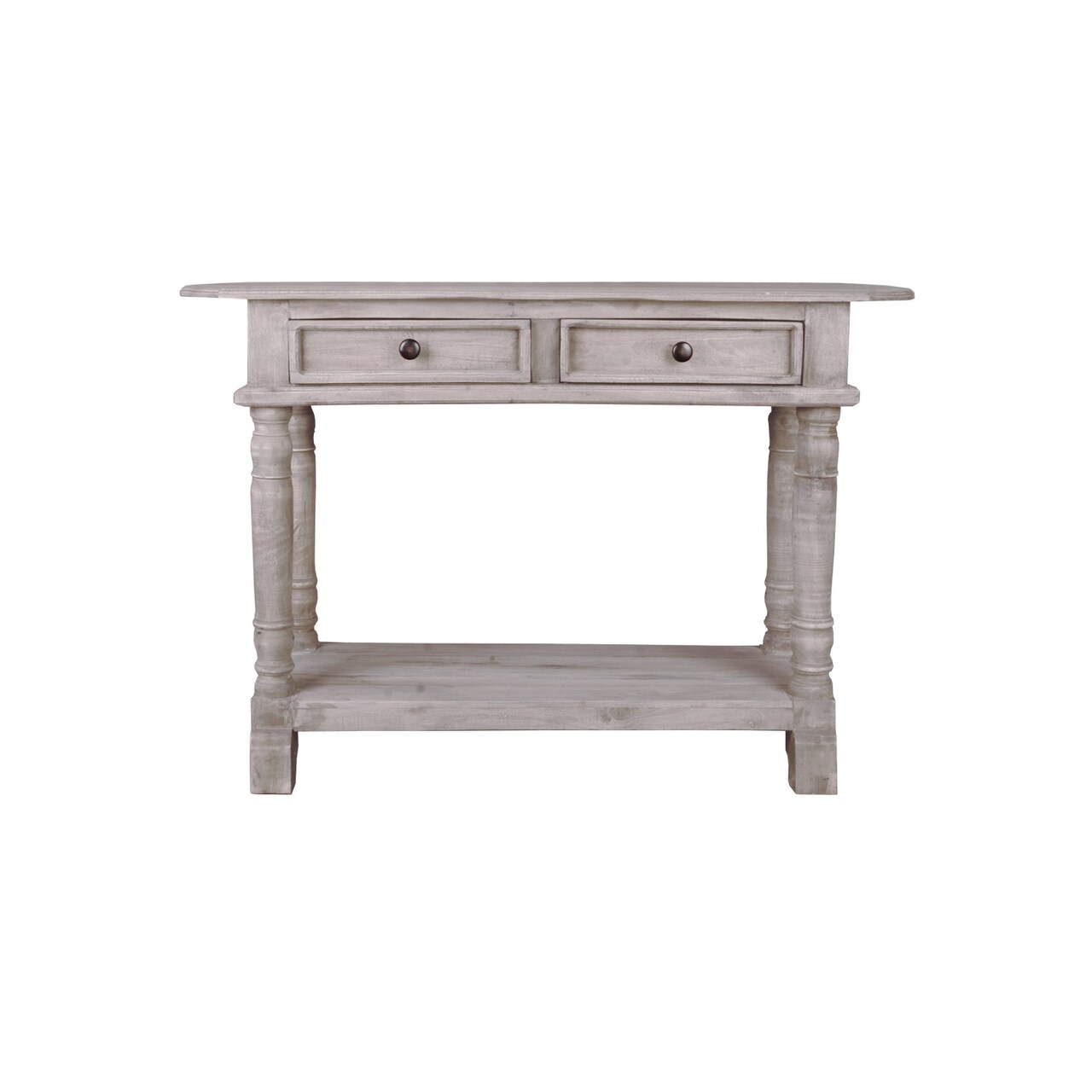 Contemporary Home Living Wooden Console Table with 2-Drawers - 47" - Beige